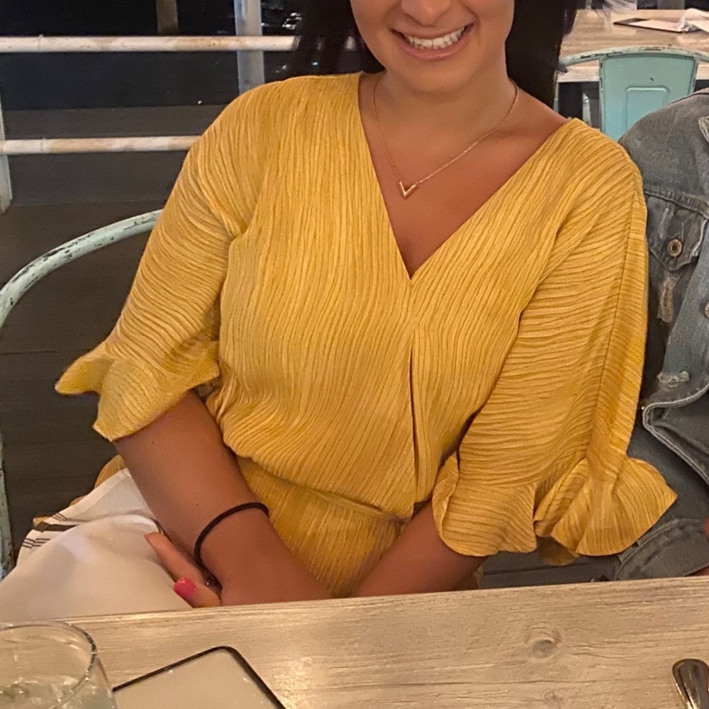 LUXXEL Yellow Romper Size Small